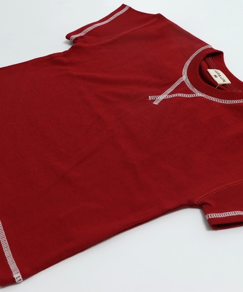 JAM & LINK（ジャムアンドリンク）の「配色ステッチ ビッグシルエット半袖Tシャツ（Tシャツ/カットソー・キッズ・グリーン/マスタード/ホワイト/ターコイズブルー/ピンク/レッド/ネイビー/パープル/ブラック/オートミール・160cm/150cm/140cm/120cm/110cm/100cm/90cm/130cm）」の17枚目の写真