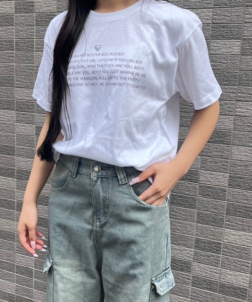 fiere(フィエール)の「英字プリントTシャツ(Tシャツ/カットソー・レディース・ホワイト・M/L)」の6枚目の写真