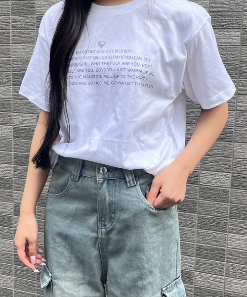 fiere(フィエール)の「英字プリントTシャツ(Tシャツ/カットソー・レディース・ホワイト・M/L)」の7枚目の写真