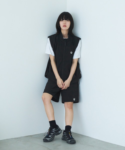 N!ce nylon half pants BLACK ナイス ナイロン パンツ