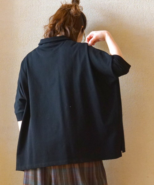 JOURNAL STANDARD LUXE(ジャーナルスタンダード ラックス)の「《追加》デラヴェジャージーポロプルオーバー(ポロシャツ・レディース・ブラック・FREE)」の9枚目の写真