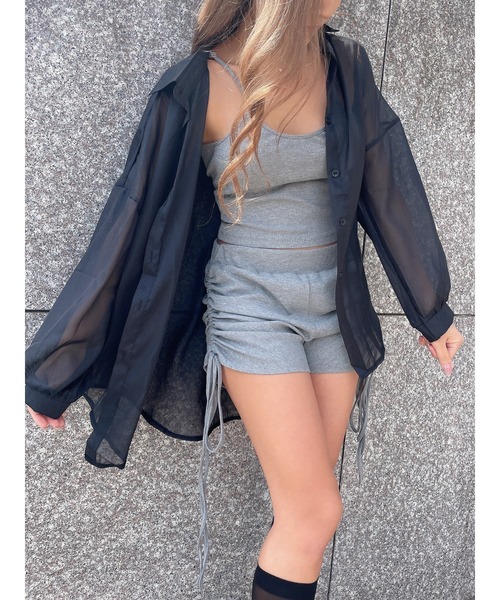 DURAS（デュラス）の「Ｓｈｅｅｒ　ｓｈｉｒｔ（シャツ/ブラウス・レディース・ブラック/ホワイト・FREE）」の10枚目の写真