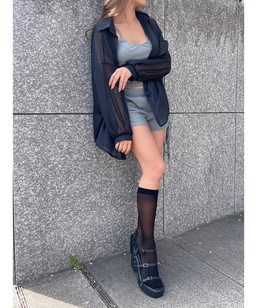 DURAS（デュラス）の「Ｓｈｅｅｒ　ｓｈｉｒｔ（シャツ/ブラウス・レディース・ブラック/ホワイト・FREE）」の15枚目の写真