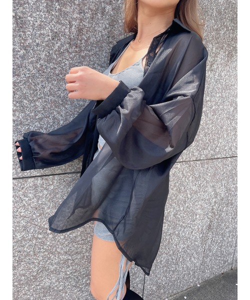 DURAS（デュラス）の「Ｓｈｅｅｒ　ｓｈｉｒｔ（シャツ/ブラウス・レディース・ブラック/ホワイト・FREE）」の16枚目の写真