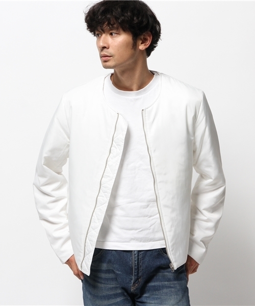 WEGO(ウィゴー)の「WEGO/ライトパテッドノーカラーMA-1(ノーカラージャケット・メンズ・カーキ/ホワイト/ブラック/その他1・LARGE/MEDIUM)」の12枚目の写真