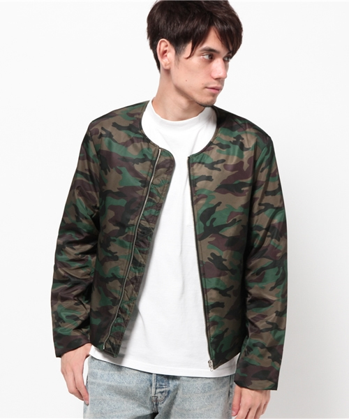 WEGO(ウィゴー)の「WEGO/ライトパテッドノーカラーMA-1(ノーカラージャケット・メンズ・カーキ/ホワイト/ブラック/その他1・LARGE/MEDIUM)」の16枚目の写真