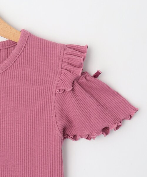 SHOO・LA・RUE（シューラルー）の「◆【110-140cm】フリルメロー肩開きプルオーバー（Tシャツ/カットソー・キッズ・サックスブルー/ブラック/ピンク系・13/12/11/14）」の8枚目の写真
