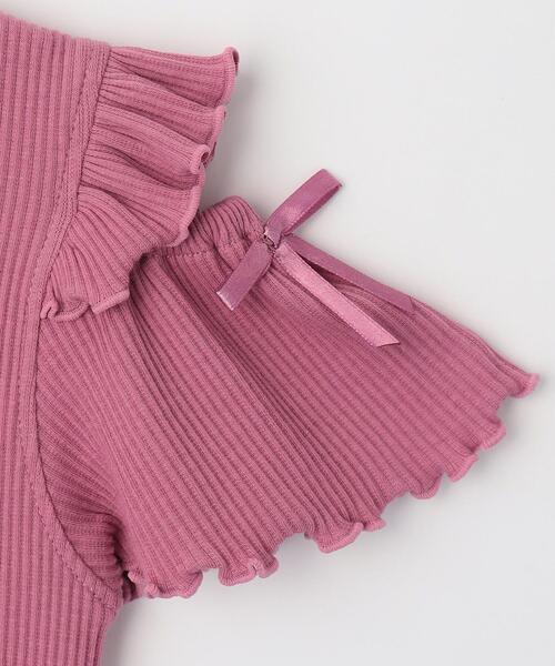 SHOO・LA・RUE（シューラルー）の「◆【110-140cm】フリルメロー肩開きプルオーバー（Tシャツ/カットソー・キッズ・サックスブルー/ブラック/ピンク系・13/12/11/14）」の9枚目の写真