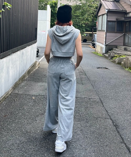 BACK TO THE FIELD（バック トゥー ザ フィールド）の「【MLB】ロゴパイルフーディーセットアップ（ワンピース・レディース・ブラック/グレー/ホワイト・FREE）」の7枚目の写真