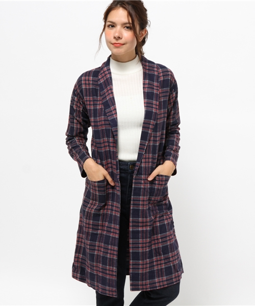 CIAOPANIC（チャオパニック）の「【Ciaopanc】　ソフトビエラチェックガウン（シャツ/ブラウス・レディース・ブラック/ネイビー/レッド・FREE）」の2枚目の写真