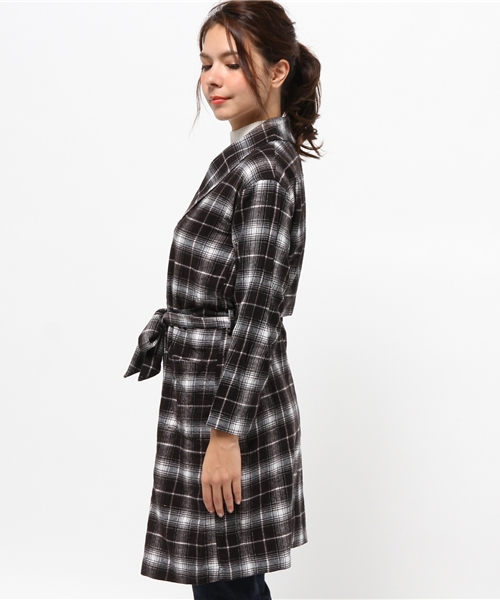 CIAOPANIC（チャオパニック）の「【Ciaopanc】　ソフトビエラチェックガウン（シャツ/ブラウス・レディース・ブラック/ネイビー/レッド・FREE）」の5枚目の写真