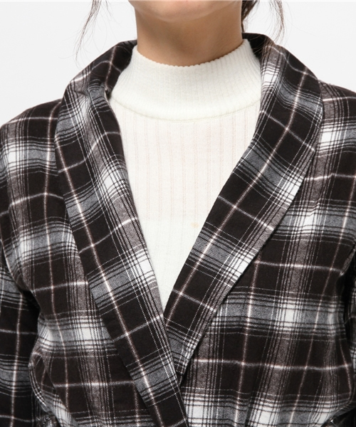 CIAOPANIC（チャオパニック）の「【Ciaopanc】　ソフトビエラチェックガウン（シャツ/ブラウス・レディース・ブラック/ネイビー/レッド・FREE）」の7枚目の写真