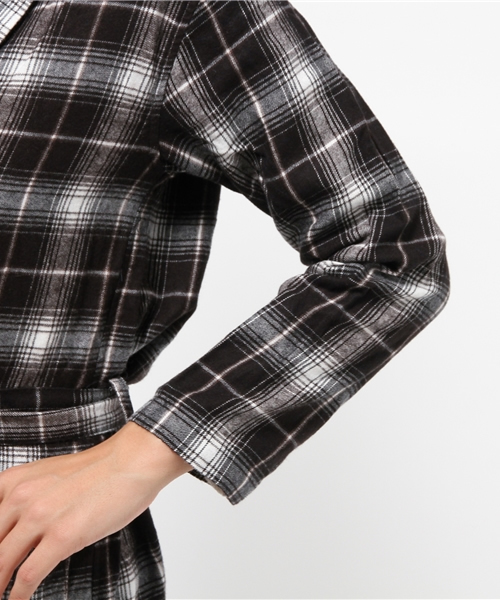 CIAOPANIC（チャオパニック）の「【Ciaopanc】　ソフトビエラチェックガウン（シャツ/ブラウス・レディース・ブラック/ネイビー/レッド・FREE）」の8枚目の写真