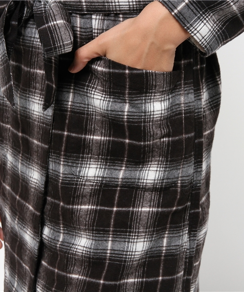 CIAOPANIC（チャオパニック）の「【Ciaopanc】　ソフトビエラチェックガウン（シャツ/ブラウス・レディース・ブラック/ネイビー/レッド・FREE）」の9枚目の写真