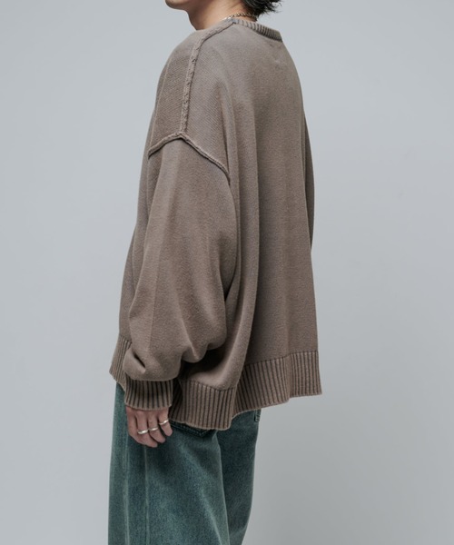 STONE  グレー ニット Sサイズ Lui's（ルイス）の「ストーンウォッシュニット（ニット/セーター