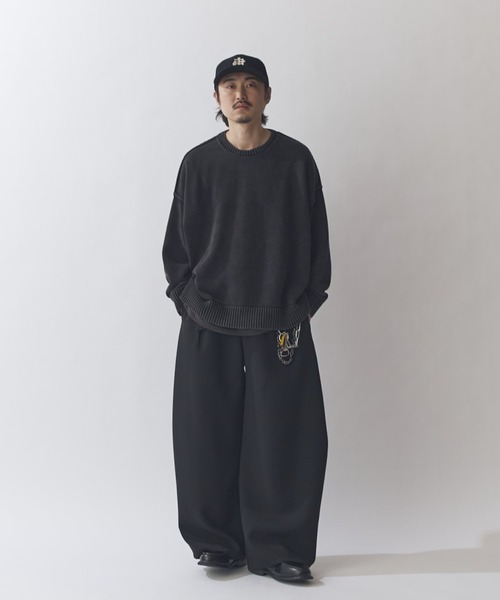 Lui's（ルイス）の「ストーンウォッシュニット（ニット/セーター・メンズ・ブラック/サックスブルー/ネイビー/グレー/ライトグレー・FREE）」の6枚目の写真