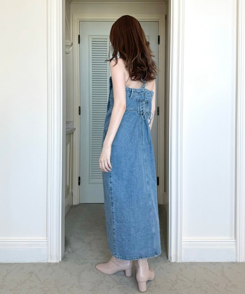 DEICY（デイシー）の「2WAY LACE UP SALOPETTE SKIRT（ワンピース・レディース・ライトブルー/インディゴブルー・FREE）」の9枚目の写真