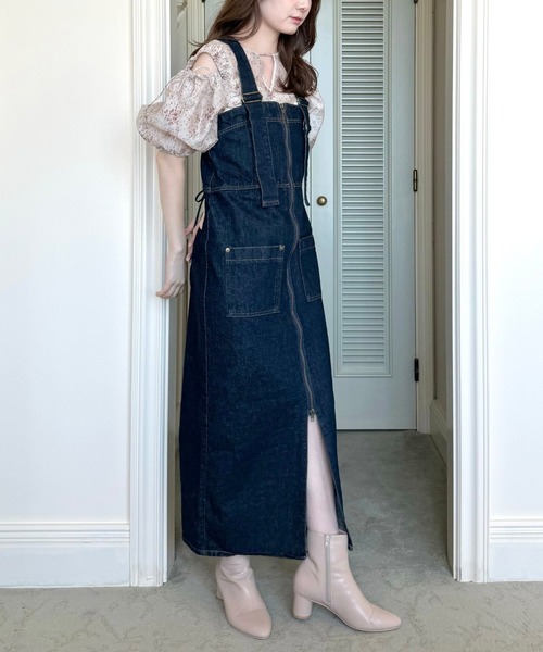 DEICY（デイシー）の「2WAY LACE UP SALOPETTE SKIRT（ワンピース・レディース・ライトブルー/インディゴブルー・FREE）」の17枚目の写真