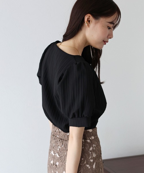 BLUEEAST（ブルーイースト）の「ハートネックブラウス（シャツ/ブラウス・レディース・ブラック/ホワイト/ミント/ベージュ/ブルーグレー・MEDIUM）」の13枚目の写真