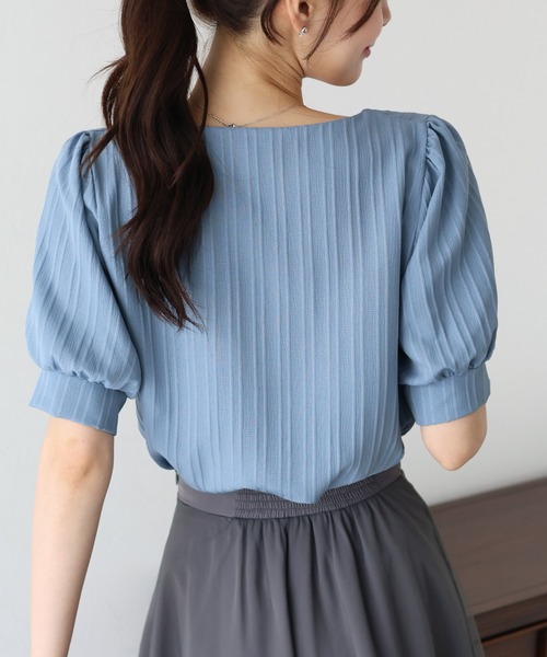 BLUEEAST（ブルーイースト）の「ハートネックブラウス（シャツ/ブラウス・レディース・ブラック/ホワイト/ミント/ベージュ/ブルーグレー・MEDIUM）」の21枚目の写真