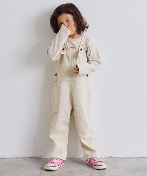 COTTON from U.S.A】ビッグポケットデニムオーバーオール（サロペット
