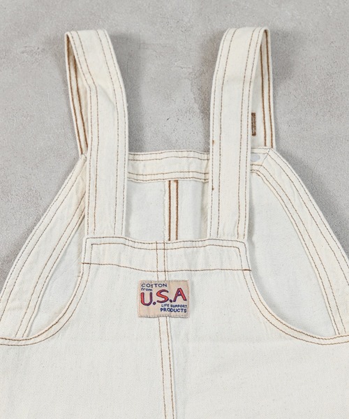 Life Support Products（ライフサポートプロダクツ）の「【COTTON from U.S.A】ビッグポケットデニムオーバーオール（サロペット/オーバーオール・キッズ・ネイビー/キナリ/ストライプ・80/90/95/100/110/120/130/140/150）」の19枚目の写真