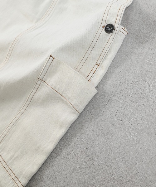 Life Support Products（ライフサポートプロダクツ）の「【COTTON from U.S.A】ビッグポケットデニムオーバーオール（サロペット/オーバーオール・キッズ・ネイビー/キナリ/ストライプ・80/90/95/100/110/120/130/140/150）」の21枚目の写真