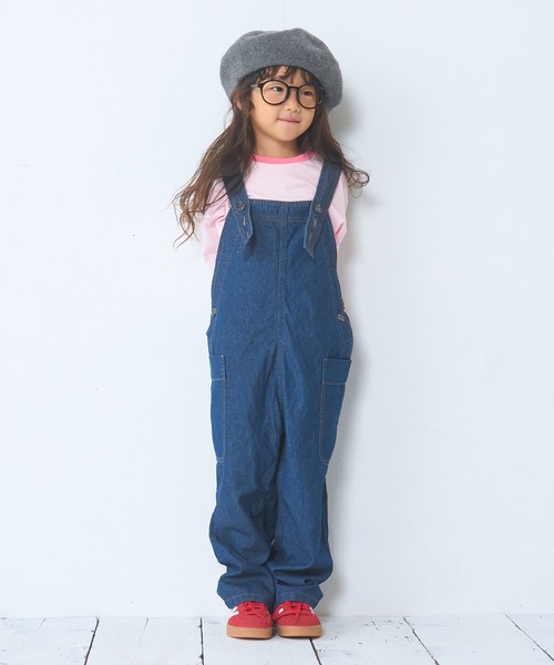 Life Support Products(ライフサポートプロダクツ)の「【COTTON from U.S.A】ビッグポケットデニムオーバーオール(サロペット/オーバーオール・キッズ・ネイビー/キナリ/ストライプ・80/90/95/100/110/120/130/140/150)」の7枚目の写真