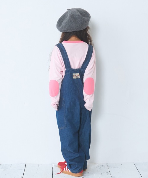 Life Support Products(ライフサポートプロダクツ)の「【COTTON from U.S.A】ビッグポケットデニムオーバーオール(サロペット/オーバーオール・キッズ・ネイビー/キナリ/ストライプ・80/90/95/100/110/120/130/140/150)」の8枚目の写真