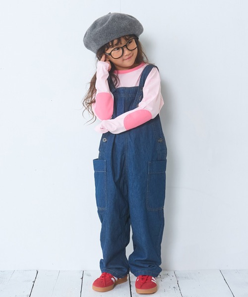 Life Support Products(ライフサポートプロダクツ)の「【COTTON from U.S.A】ビッグポケットデニムオーバーオール(サロペット/オーバーオール・キッズ・ネイビー/キナリ/ストライプ・80/90/95/100/110/120/130/140/150)」の9枚目の写真