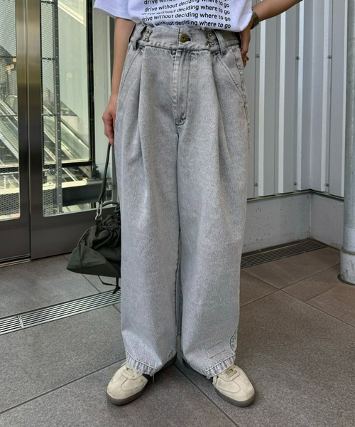 SOUNDSGOOOOD（サウンズグッド）の「【WEB限定】【SOUNDS GOOOOD / サウンズグッド】デニム＆コーデュロイグルカパンツ（チノパンツ・メンズ・オフホワイト/ダークインディゴブルー/ブラック/グレー/ブラウン/サックスブルー・ONE SIZE）」の4枚目の写真