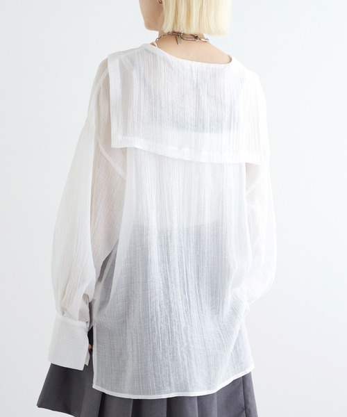 w closet（ダブルクローゼット）の「シアーセーラー衿ロング丈ブラウス