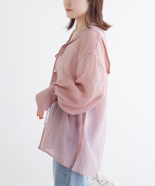 w closet（ダブルクローゼット）の「シアーセーラー衿ロング丈ブラウス