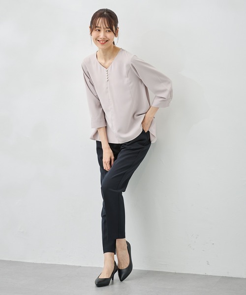 Honeys(ハニーズ)の「【ストレッチ/ウォッシャブル/イージーケア】美ージーテーパードパンツ(スラックス・レディース・ネイビー/ベージュ/ブラック/チャコールグレー/グレイッシュブルー・M/S/3L/LL/L/SS)」の19枚目の写真