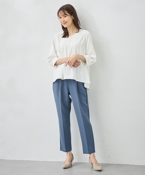 Honeys(ハニーズ)の「【ストレッチ/ウォッシャブル/イージーケア】美ージーテーパードパンツ(スラックス・レディース・ネイビー/ベージュ/ブラック/チャコールグレー/グレイッシュブルー・M/S/3L/LL/L/SS)」の22枚目の写真