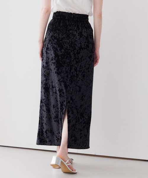 Andemiu（アンデミュウ）の「ベロアカットIラインスカート135800（スカート・レディース・ブラック/ベージュ/ブルー・FREE）」の5枚目の写真