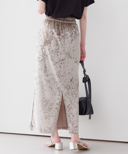 Andemiu（アンデミュウ）の「ベロアカットIラインスカート135800（スカート・レディース・ブラック/ベージュ/ブルー・FREE）」の7枚目の写真