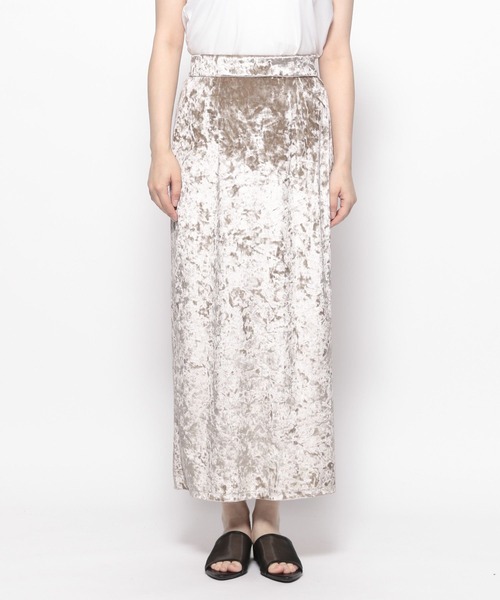 Andemiu（アンデミュウ）の「ベロアカットIラインスカート135800（スカート・レディース・ブラック/ベージュ/ブルー・FREE）」の10枚目の写真