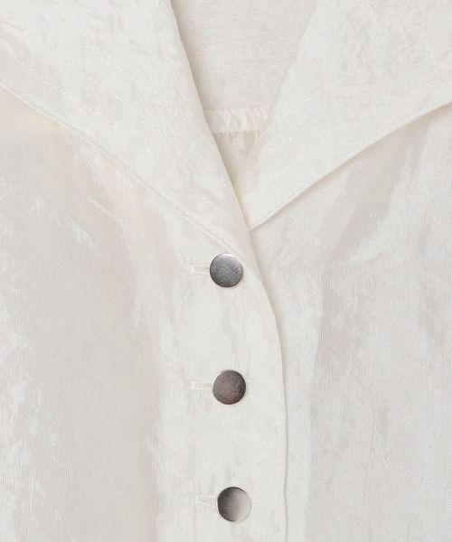 JEANASIS（ジーナシス）の「ステッチカイキンシアーショートシャツ/140849（シャツ/ブラウス・レディース・グレー/パープル系その他/オレンジ/オフホワイト・FREE）」の12枚目の写真