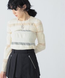 Ray BEAMS | RBS / シアー ライン リブ クルーネック ニット(ニット/セーター)