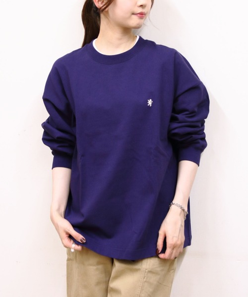 GYMPHLEX(ジムフレックス)の「GYMPHLEX/ジムフレックス クルーネックロングスリーブ Tシャツ CREW NECK LONG SLEEVE TEE GY-C0389 HWJ(Tシャツ/カットソー・メンズ・ブラック/ナチュラル/グレー/チャコールグレー/ダークブルー・XS/S/M/L)」の5枚目の写真