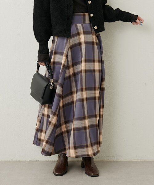natural couture（ナチュラルクチュール）の「ハイウエストサーキュラーチェックスカート（スカート・レディース・その他2/その他3/その他4/その他1・LARGE/MEDIUM）」の6枚目の写真