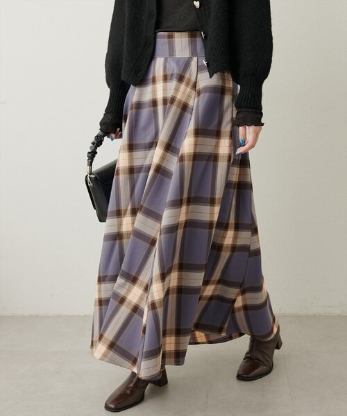 natural couture（ナチュラルクチュール）の「ハイウエストサーキュラーチェックスカート（スカート・レディース・その他2/その他3/その他4/その他1・LARGE/MEDIUM）」の7枚目の写真