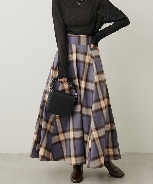 natural couture（ナチュラルクチュール）の「ハイウエストサーキュラーチェックスカート（スカート・レディース・その他2/その他3/その他4/その他1・LARGE/MEDIUM）」の8枚目の写真