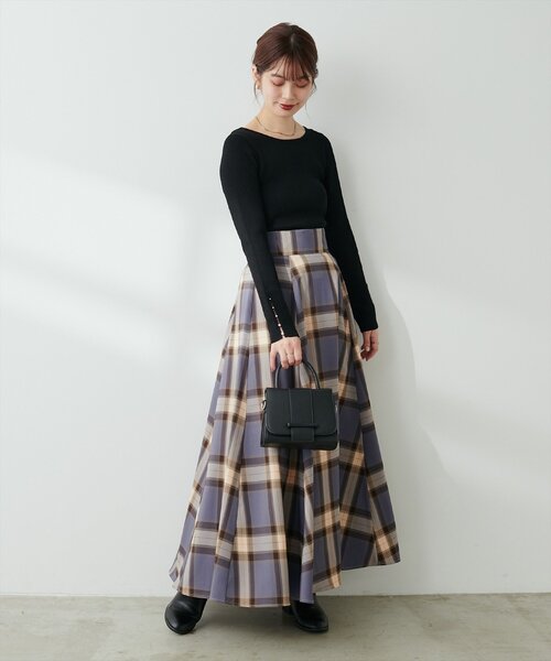 natural couture（ナチュラルクチュール）の「ハイウエストサーキュラーチェックスカート（スカート・レディース・その他2/その他3/その他4/その他1・LARGE/MEDIUM）」の10枚目の写真