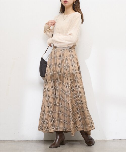 natural couture（ナチュラルクチュール）の「ハイウエストサーキュラーチェックスカート（スカート・レディース・その他2/その他3/その他4/その他1・LARGE/MEDIUM）」の14枚目の写真