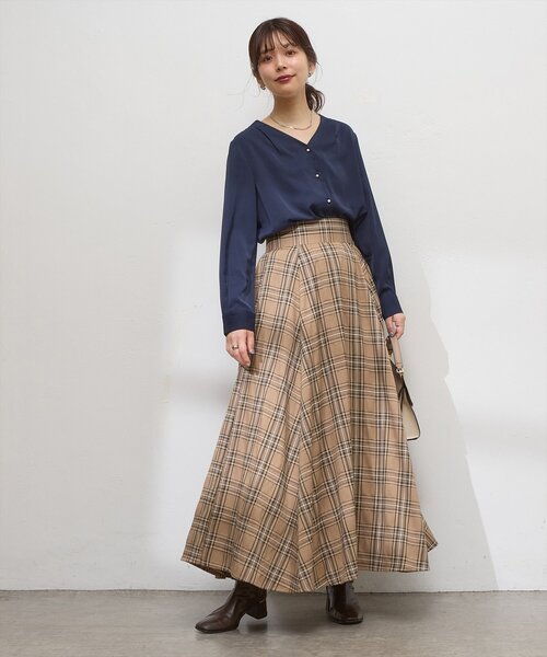 natural couture（ナチュラルクチュール）の「ハイウエストサーキュラーチェックスカート（スカート・レディース・その他2/その他3/その他4/その他1・LARGE/MEDIUM）」の19枚目の写真