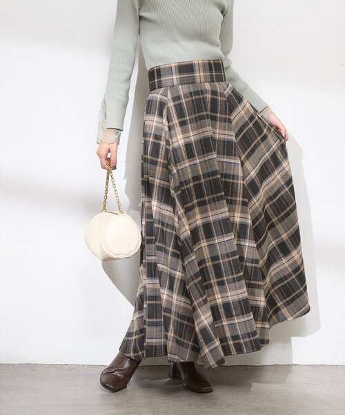 natural couture（ナチュラルクチュール）の「ハイウエストサーキュラーチェックスカート（スカート・レディース・その他2/その他3/その他4/その他1・LARGE/MEDIUM）」の21枚目の写真