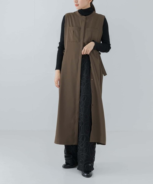 URBAN RESEARCH（アーバンリサーチ）の「サイドベルトツイルジレワンピース（ワンピース・レディース・モカ/ブルー系その他・FREE）」の20枚目の写真