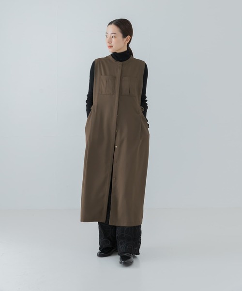 URBAN RESEARCH（アーバンリサーチ）の「サイドベルトツイルジレワンピース（ワンピース・レディース・モカ/ブルー系その他・FREE）」の18枚目の写真